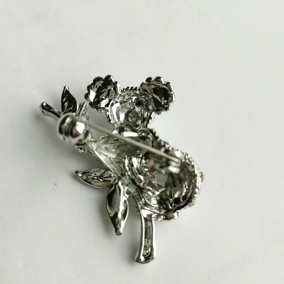 Silver crystal koala bear brooch pin 🆕 - Picture 3 of 6